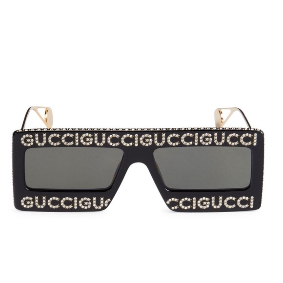 SOLD⛔️Authentic GUCCI 60 Rectangular "Hollywood collection " crystals acetate - Picture 7 of 16